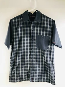 Bugle Boy Shirt Men's Size Small Gray Tan Plaid Button Up Pocket *Runs big* - Picture 1 of 10