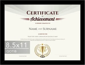 QOTIB 8.5x11 Picture Frame Black for 8.5 by 11 Document Certificate Diploma W... - Picture 1 of 8