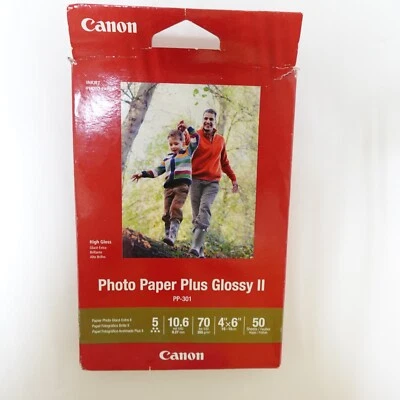 Canon Photo Paper 4x6 Plus Glossy II PP-301 Inkjet Print Photo Paper 50 Sheets - Image 1 of 4