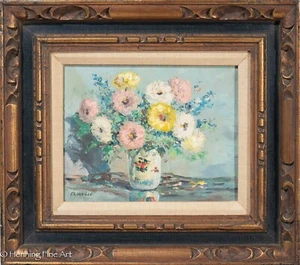 Beautiful Vintage Impressionist Oil Painting Colorful Floral Still Life Charming - Picture 1 of 9