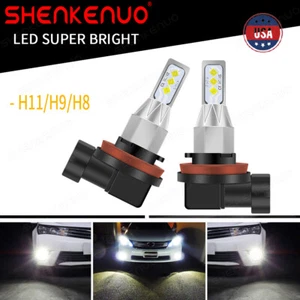 LED Fog Light Bulb H11 High Power 100W Lamps 6000K White Foglight Bulbs DRL Kit - Picture 1 of 23