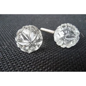 Vintage Drawer Pull Round Clear Glass Handle Kitchen Cabinet Dresser Door Knob - Picture 1 of 3
