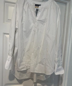 LANE BRYANT NO PEEK COLLECTION WEISSER KNOPF LANGARM SHIRT GRÖSSE 18/20 NEU MIT ETIKETT - Bild 1 von 11