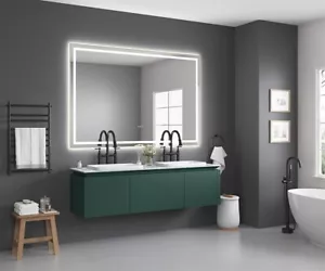 LED Bathroom Mirror W/ Front & Backlight, Vanity Mirror 3 Color Adjustable - Picture 1 of 13