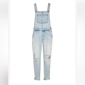 Jessica Simpson Baggy Overalls in Folklore Distressed Relaxed Fit Frayed Hem XL - Picture 1 of 12