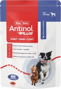 Vetz Petz plus – Natural Joint, Skin & Coat Supplement for Dogs – Marine Lipid - Picture 1 of 12
