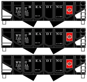 Accurail READING 2-Bay Panel-Side Hopper Car KITS (3 car set / 3 car #) NIB - Picture 1 of 2