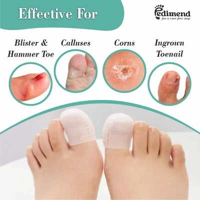 PEDIMEND™ 2 Stck. Gel Big Toe Protector Cover Kappen verhindern eingewachsenen Zehennagel, Bläschen Schmerzen UK