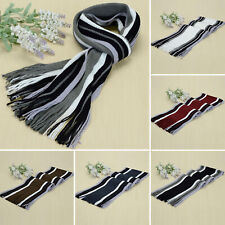Mens Classic Striped Scarf Cashmere Blend Long Shawl Stole Neck Wrap Unisex Gift