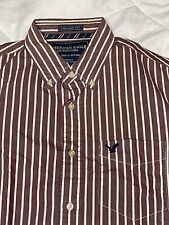 American Eagle Oxford Button Shirt Mens Medium Striped Vintage Fit Long Sleeve