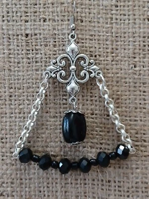 ONE of A KiND long drop dangle CHANDELIER  earrings, Handmade, Artisan Made  - Image 1 of 4