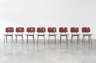 Mid Century Modern - Silla Escolar Friso Kramer Revolt - Juego de 8 Auténticas Foto 1 de 2