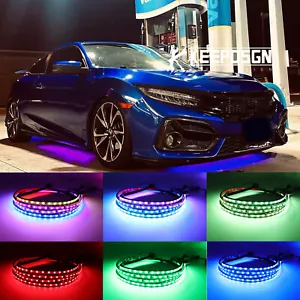 For Honda Civic Accord 6PCS Car RGB Underglow LED Lighting Kit Neon Strip Lights - Picture 1 of 14