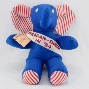 VTG Reagan Bush 1984 Republican Political Elephant Plush Stuffed Toy 18" tall - Picture 1 of 7