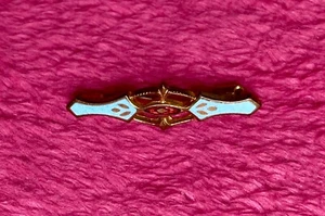 Antique Victorian Brooch/Pin Enamel and Brass - Nice! - Picture 1 of 4