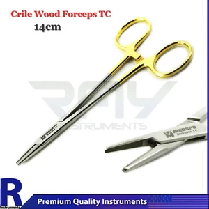 TC Crile Wood Needle Holder Forceps Surgical Tungsten Carbide Locking Plier 14cm - Picture 1 of 3