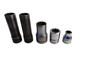 Snap On 5 Piece Mixed Lot Of Drive Deep & Shallow Sockets - Imagen 1 de 2