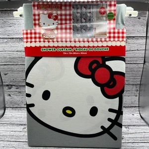 Hello Kitty Christmas Shower Curtain 72x72 Cotton Holiday Design - Picture 1 of 5