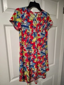 LuLaRoe Scarlett Dress Girls 12 Patriotic Pullover High Low NWT A32 - Picture 1 of 9