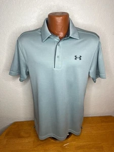 Men's Under Armour Loose Heat Gear S/S Polo Golf Shirt Medium M | Poly | Green - Picture 1 of 5