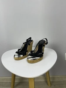 Burberry Platform Espadrille Wedges Sandals size 35 EU / 5 US - Picture 1 of 12