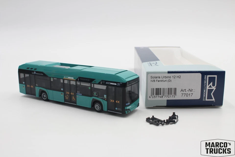 Rietze Solaris Urbino 12'19 Hydrogen ICB Frankfurt Nr. 77017 1:87 /RIN2184 - Bild 1 von 1