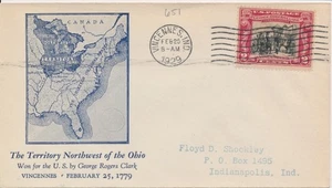 #651 George Rogers Clark Vincennes 1st Shockley cachet First Day cover - Picture 1 of 1