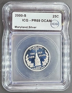 2000-S Maryland Silver Quarter ICG PR 69 DCAM - Picture 1 of 2