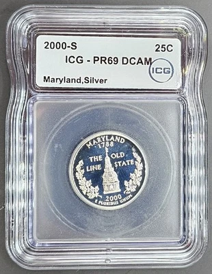 2000-S Maryland Silver Quarter ICG PR 69 DCAM - Image 1 of 2