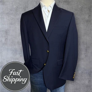 CHAPS Men’s Blazer 42R Navy Blue Wool Sport Coat Two Button Suit Jacket Classic - Picture 1 of 13