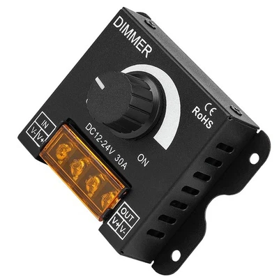 12V-24V 30A Dimmer PWM Dimming Controller Knob ON/Off Switch For LED Light Strip - Image 1 of 4