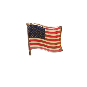 Gold Tone USA Flag Butterfly Clutch Lapel - Tie Tack Pin - 3/4 Inch (A) - Picture 1 of 3