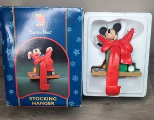 Disney Mickey Unlimited Santa's Best Stocking Hanger - Mickey with Red Bow - Picture 1 of 12