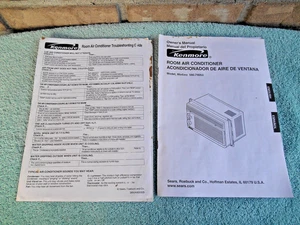 SEARS KENMORE ROOM AIR CONDITIONER MODEL 580. 74053 OWNERS MANUAL GUIDE. - Picture 1 of 6