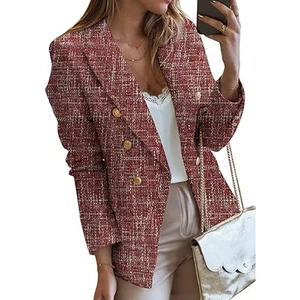 Blazer Happy Sailed para mujer doble pecho cuello vuelto blazer chaqueta trajes - Imagen 1 de 6