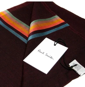 Paul Smith Herren Wolle Seide Schal Mittelstreifen Neu MK025020 - Bild 1 von 10