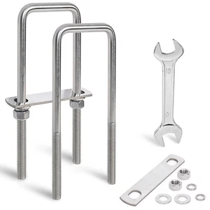 2 Sets Schwerlast Vierkant U Schrauben 3 Zoll breit, M12 Gewindegröße, 304 Edelstahl - Bild 1 von 5