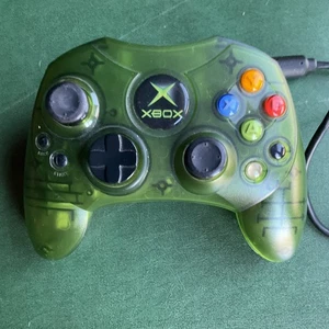 Original Xbox S Controller Green Transparent OEM Microsoft Tested Working - Picture 1 of 4