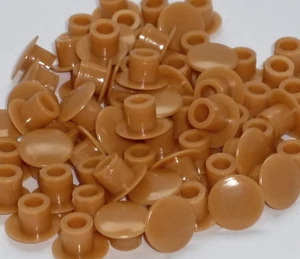 Paquete de 100 tapas de plástico color haya de 5 mm con orificio para empujar - Imagen 1 de 1