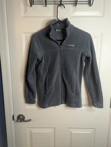 Columbia Fleece Youth Size Medium 10-12 Full Zip Jacket Gray Zipper Pockets - Picture 1 of 9