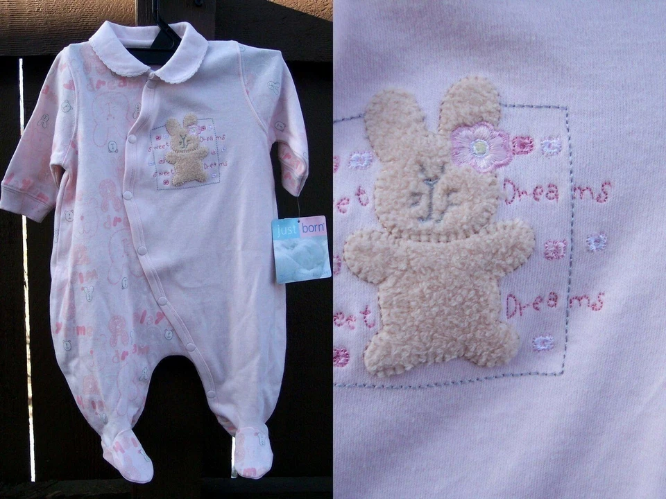 Recién Nacido NUEVO Body CONEJO CONEJO REGALO NAVIDEÑO Talla 0-3 Meses Bebé Rosa Foto 1 de 1