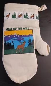 Vintage Call of the Wild Ofenhandschuh Topfhalter Hirsch Kiefer USA männlich Kochen - Bild 1 von 7