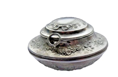 ANCIEN POUDRIER DE CHATELAINE EN ARGENT XIX - Photo 1/4