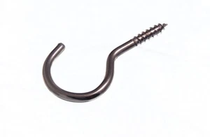 8 X Chrome Plated CP Cup Hooks Screw In Unshouldered 38mm ( 1 1/2 Inch ) - NEW - Picture 1 of 1