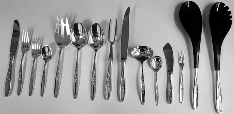 Rose Solitaire Towle Sterling Silver Flatware Service for 8; Great Servers 43pc Cover
