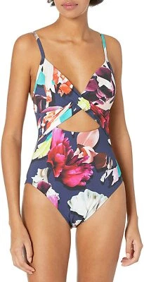Kenneth Cole MULTI Over the Shoulder Push Up Mio One Piece Swimsuit, US Medium - Imagem 1 de 4