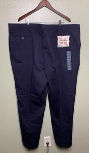 Pantaloni Roundtree Yorke Expander da uomo 48 x 32 grandi classici inchiostro scuro piatti davanti nuovi con etichette - Foto 1 di 5