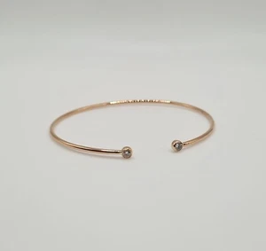 Jonc en Or rose 18 carats serti diamants - Picture 1 of 5