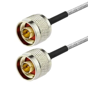N-Stecker Stecker auf N-Typ Stecker gerades Kabel semi-flexibel - 0,141' Kabel RG402 - Bild 1 von 2