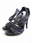 Burberry Shoes Black Leather Woven Heels